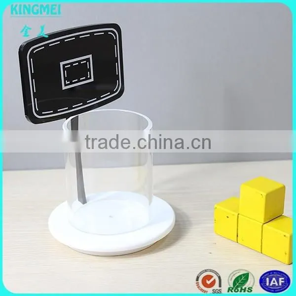 Funny Design Basketball Hoop Round Tube Acrylic Pen Holder Box