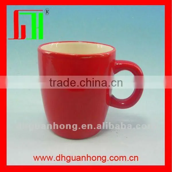 New design dolomite handpainted ceramic red mug