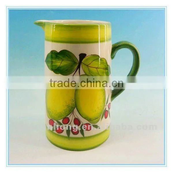USA hot sale huge green DeHua ceramic pouring jug with handle