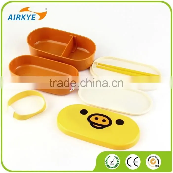 High Heat Resistance Double Layers Chopsticks Plastic Bento Lunch Box