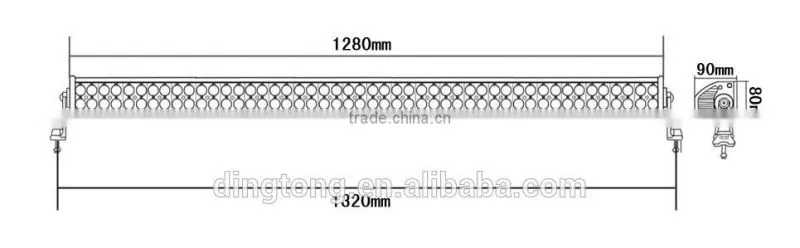 50inch 288w off raod car vehicle led light bar for jeep wrangler off road