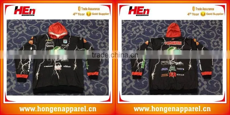 Hongen apparel USA collar with zipper short sleeves fishing jerseys OEM fishing wear