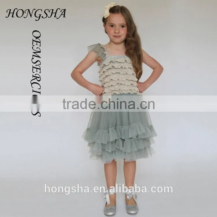 Latest Chirdren Frocks Designs White Embellished Girl Maxi Dress