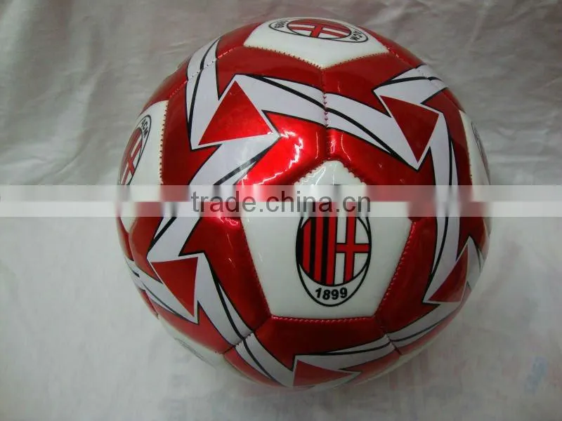 spain promotional socer ball size 5 high shiny metallic material