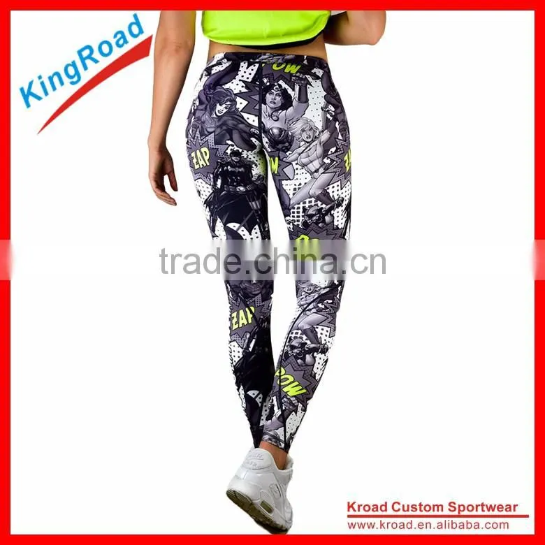 Custom Sublimation Printed fitness leggings, compression tights