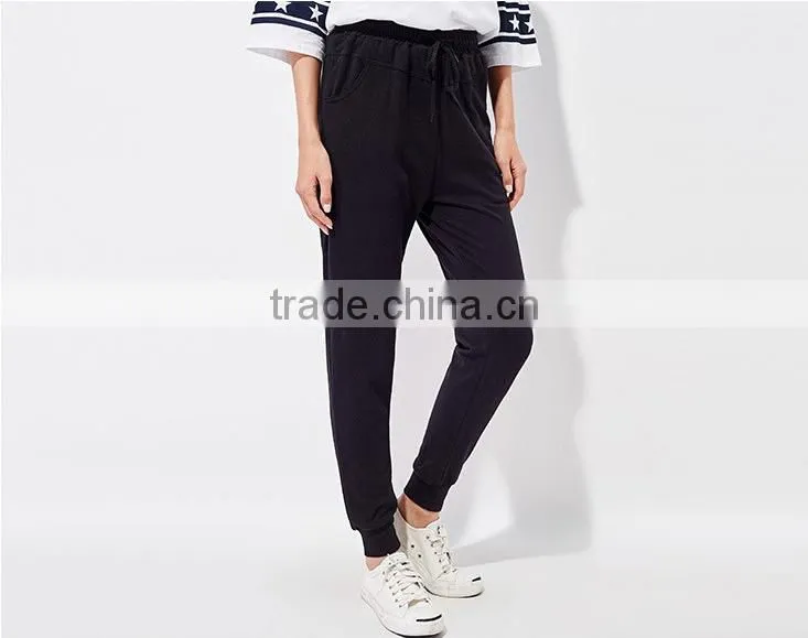 Female hemp grey leisure knitting feet pants