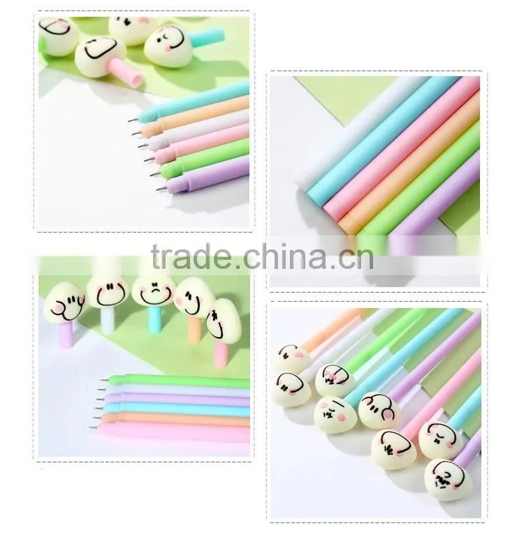Cute steamed buns pattern cap pen 0.5mm plastic ballpoint pen