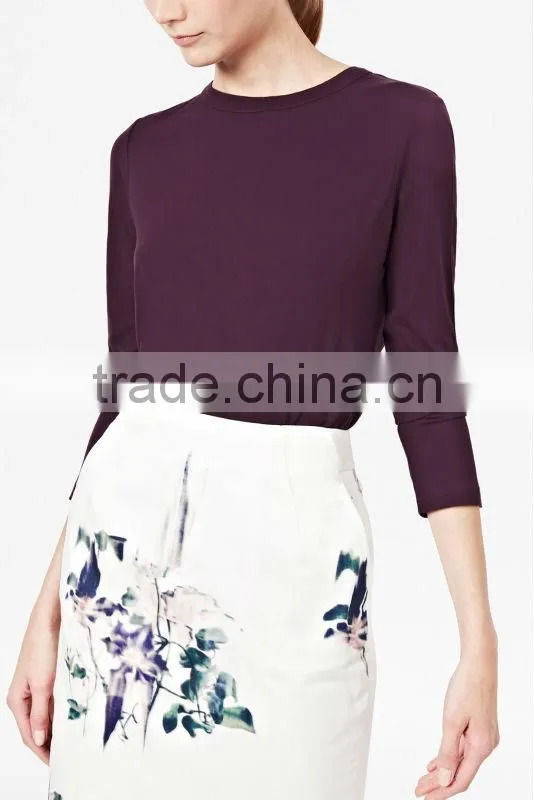Long Sleeve Round Neck Knit Jersey Top