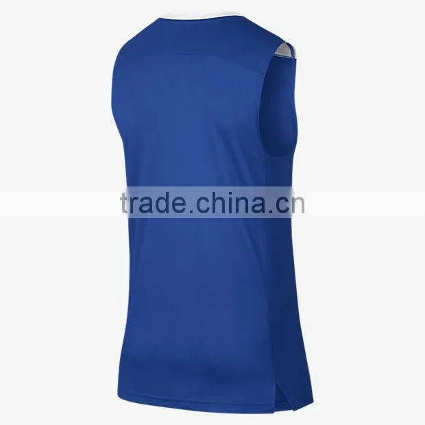 2017 customized new design basketball uniform men's sleeveless reversible cheap basketball jersey