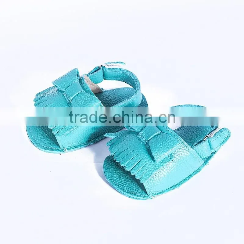 New design fringed genuine leather baby sandals, baby fringed sandals