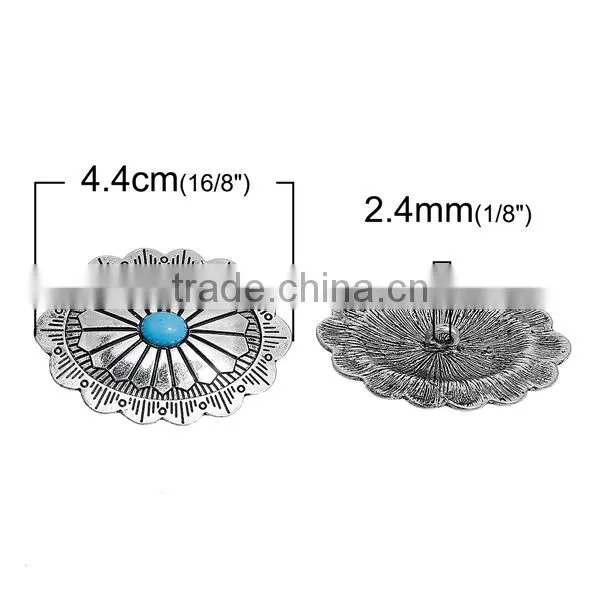 Oval Antique Silver Zinc Based Alloy & Resin Metal Sewing Buttons