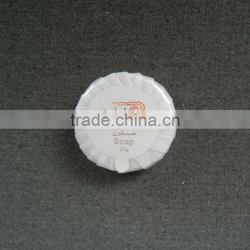 Round pleat wrapped hotel soap