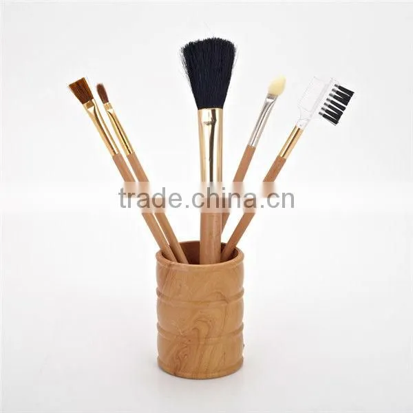 5pcs mini make up brushes professional with wooden case