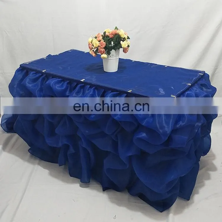 Fancy Organza Ruffled Table Skirting for Wedding