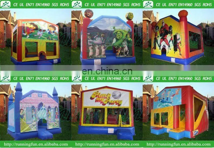 Indoor Mini Inflatable Fireman Bouncy House With Roof