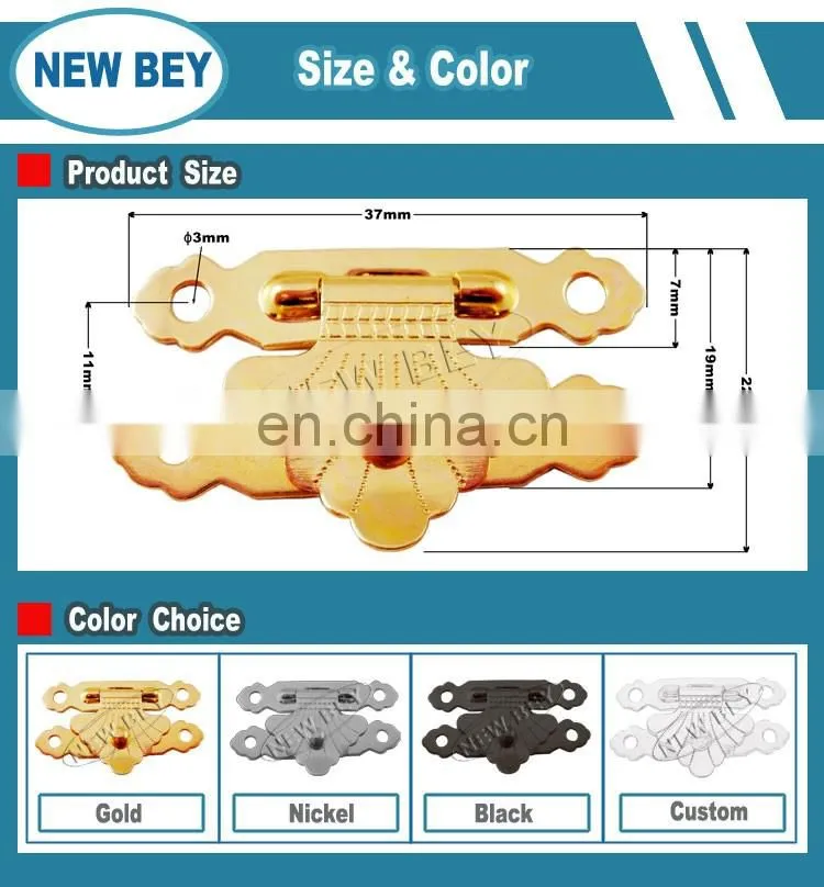 Manufacturer supply golden metal small jewelry box lock