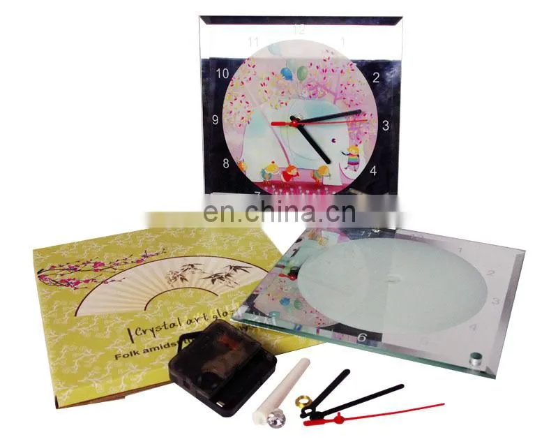 Glass Frame Clock with Stand blank sublimation glass photo frame with clock