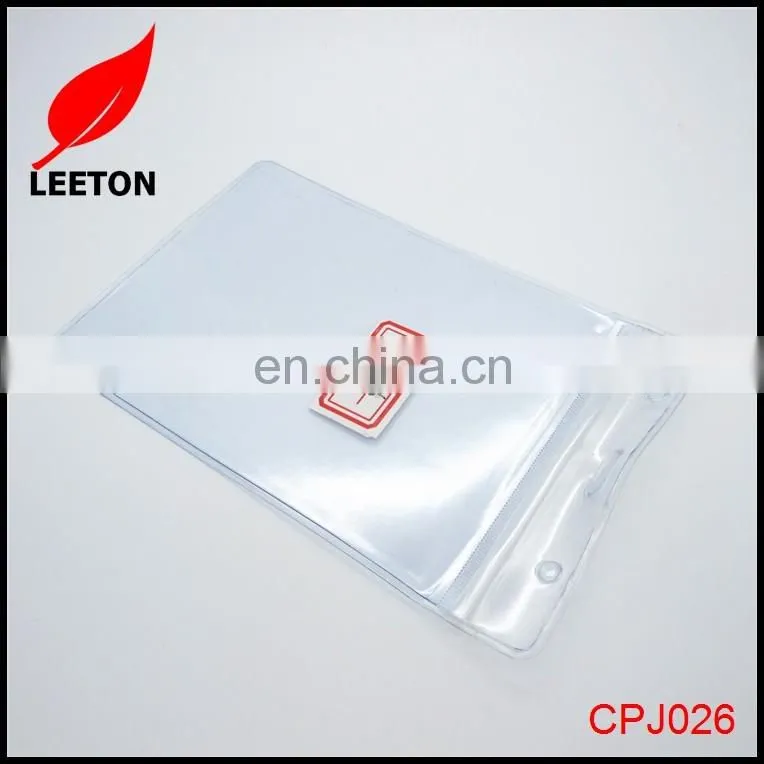 Good quality plastic PVC zip lock ID card badge holder