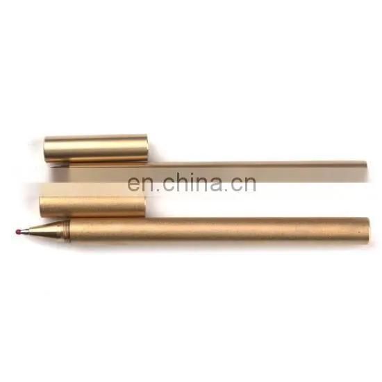 Mirror polish and matte brass pen Customized logo brass gel pen