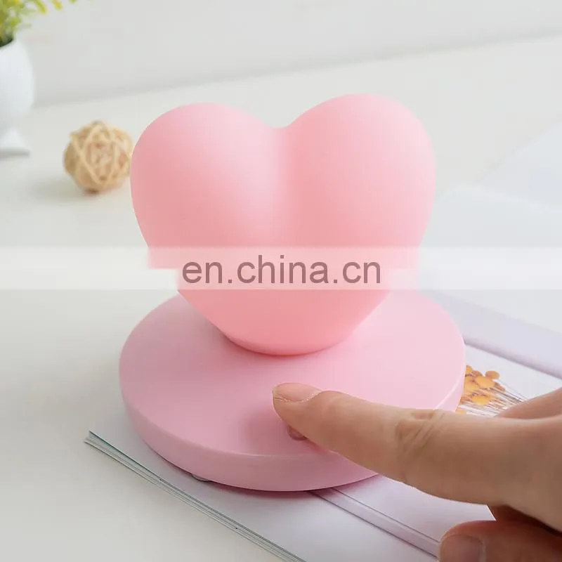 Amazon hot sale silicone heart shape led romantic atmosphere lamp for gift