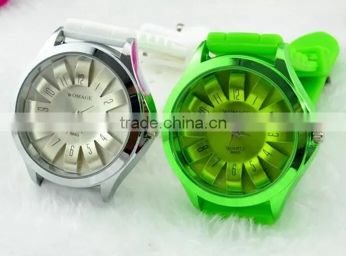 Sun flower shape candy colored jelly watch