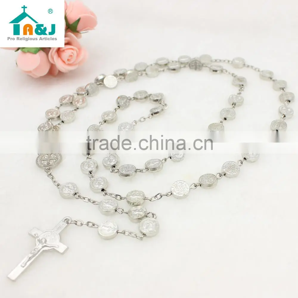 St. Benedict metal beads rosary