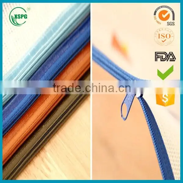 clear plastic PVC ykk zipper document bag