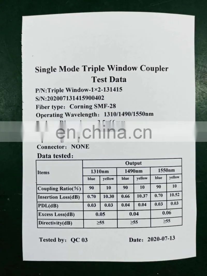 fiber optic equipment CATV 20/80 1*2 FBT coupler splitter