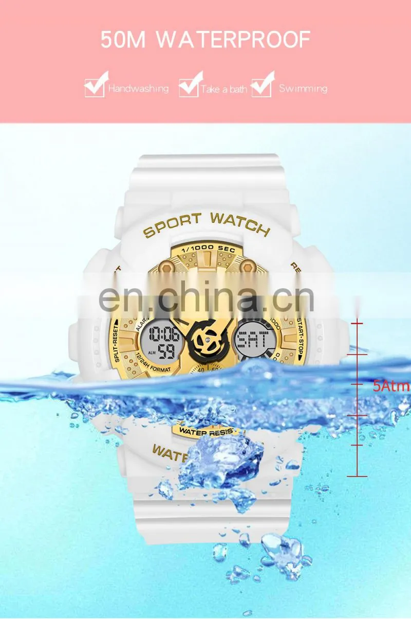 SANDA 6033 Men's LED Quartz Watches Military Fashion Sports Analog Alarm Watch Waterproof