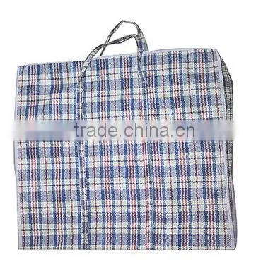 classical pp woven fodable shopping bag with zipper