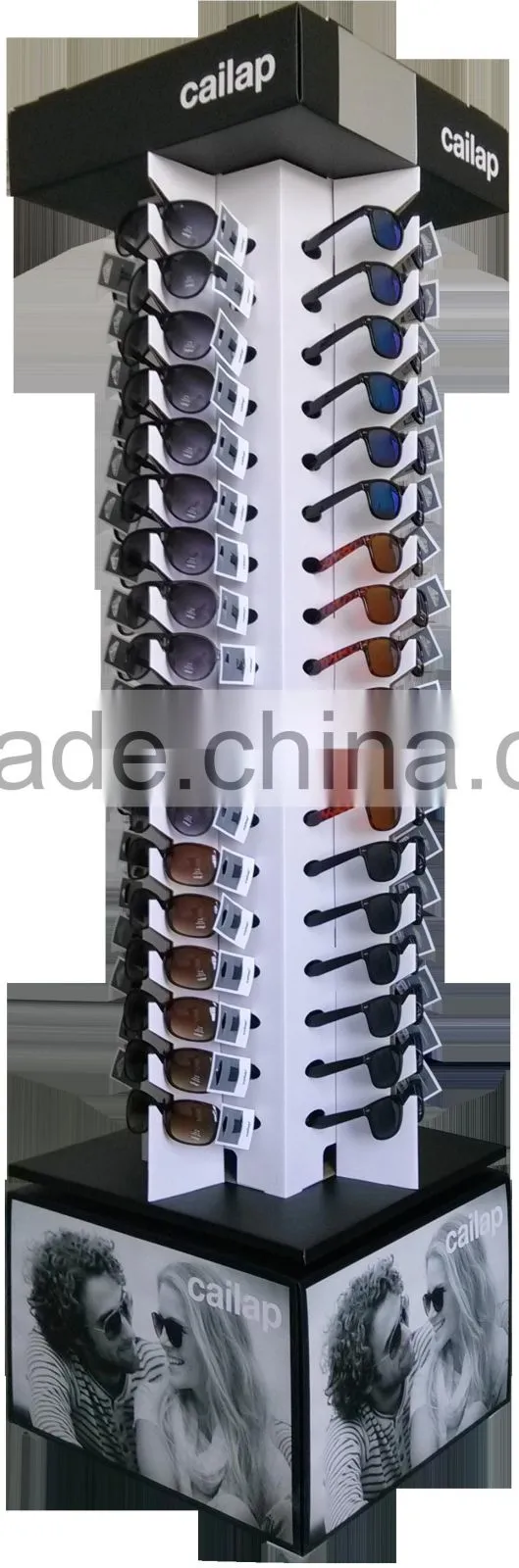 Rotating cardboard sunglass display stand,cardboard display stand for sunglass