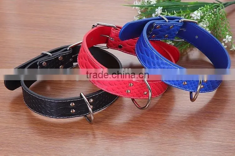 Pet supplies snake leather collar 3.5 snakeskin grain collar wholesale