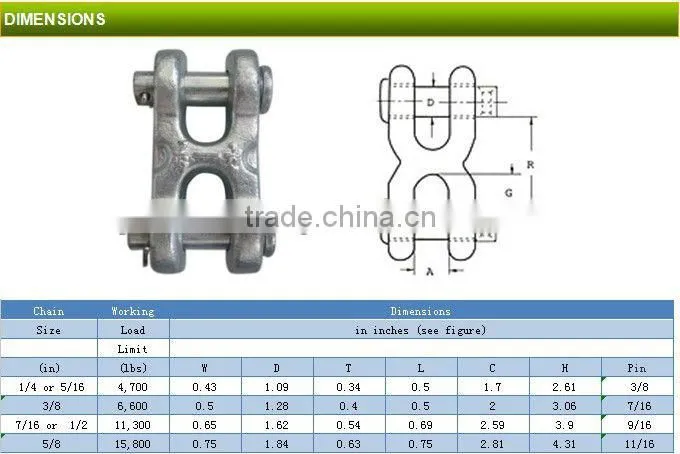 Alloy steel s-249 Twin Clevis Links