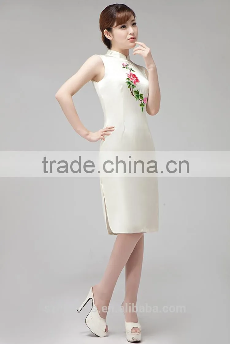 Hot new fashion embroidered dress handmade embroidery made in china