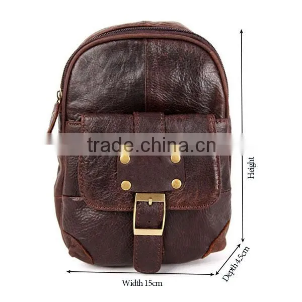 Wholesale Drop Shipping Vintage 100% Genuine Leather Cowhide Men Chest Bag Small Shoulder Cross Body Messenger Bag Bags For Men