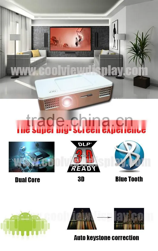 android 4.2.2 high resolution mini projector