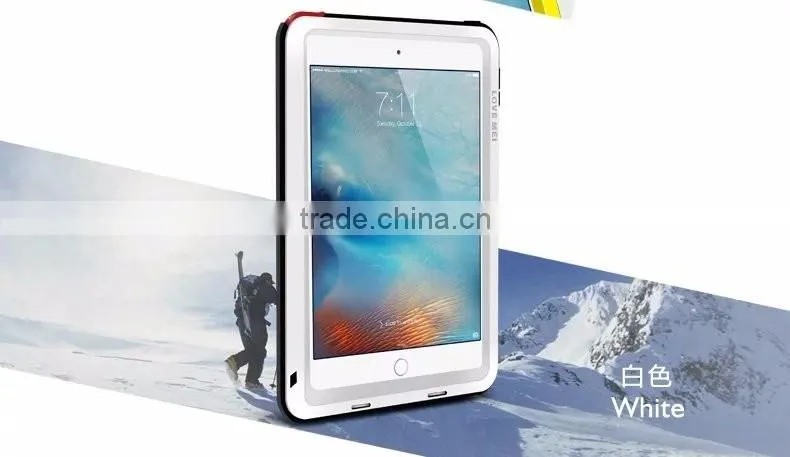 Love Mei Metal Polymer Powerful Gorilla Glass Waterproof Shockproof Dirt proof Protective Cover Case For iPad Mini 4 TB-0148