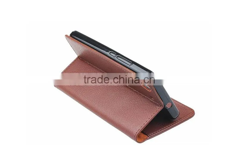 with Photo Frame PU Flip Case for Huawei Y6 Litchi Grain Card Slot Leather Wallet Cover Case MT-5673