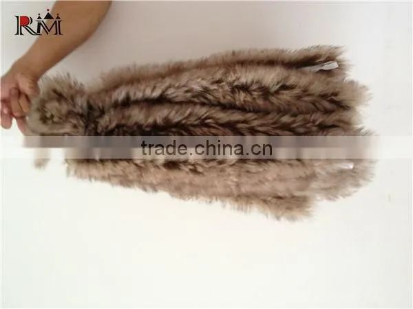 natural color raccoon collar for jacket raccoon fur stripes