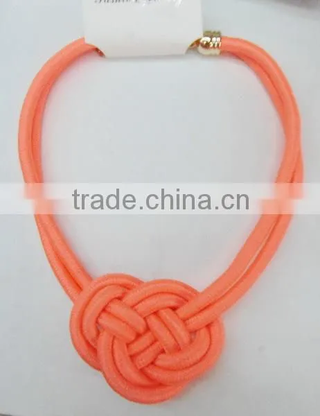 Rope braided neon colored necklace for 2015