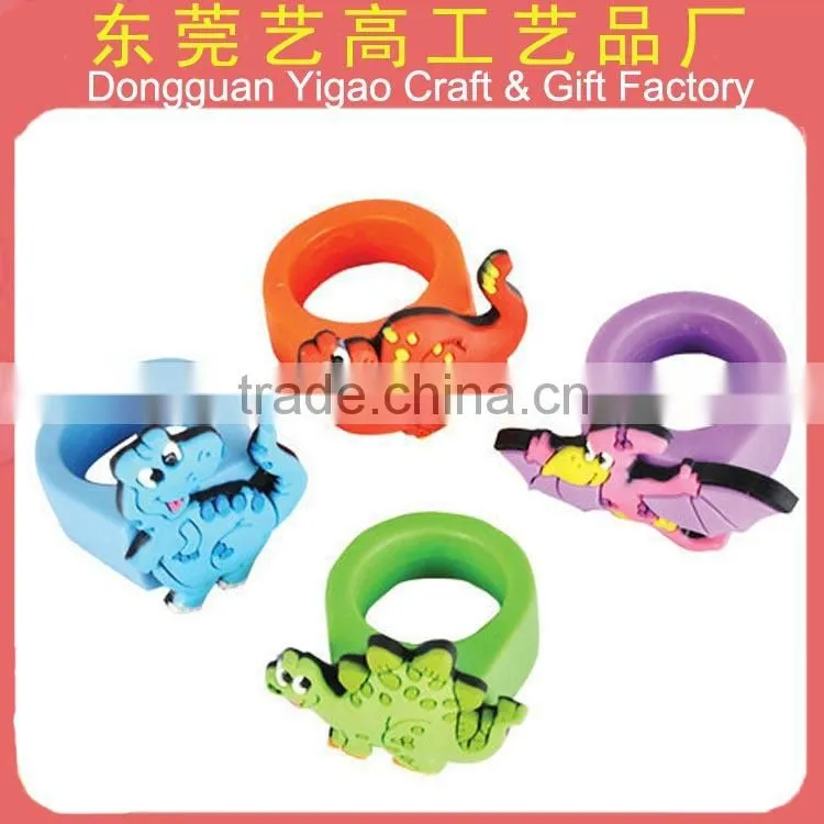 OEM plastic tiger finger ring, animal finger ring,PVC cartoon anime finger ring