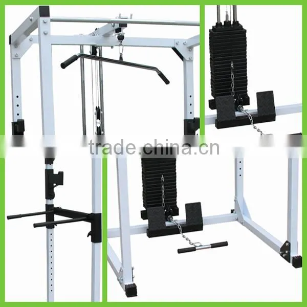 functional power rack with 100 lb weight stack cheap fitness gym exercise machine equipment