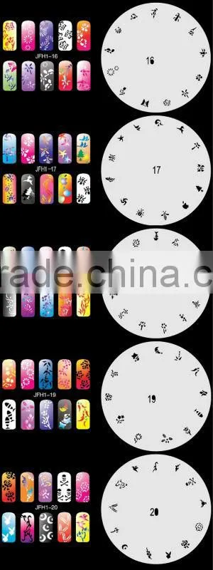 20 Sheets/Lot 260 Airbrush Nail Art Designs STENCIL Template Set No.1 Flowers, Plants, Leaves Trees, Animals
