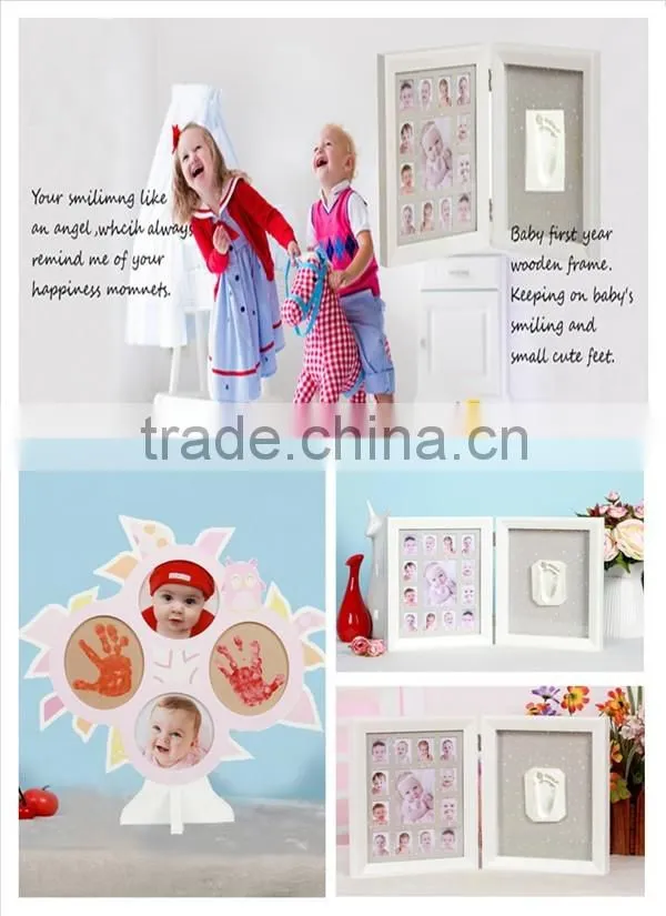 Air drying clay polymer handpring impression with double frame