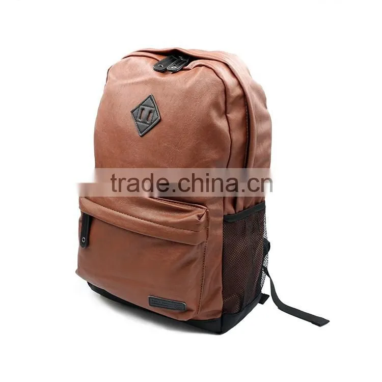 High quality PU leather backpack bags OEM brand laptop backpack