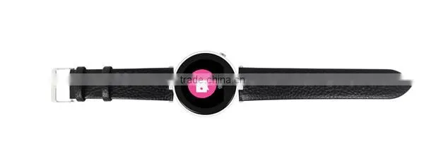 Geniune leather strap health tracker smart watch with heart rate monitor, 1.22''smart watch heart rate