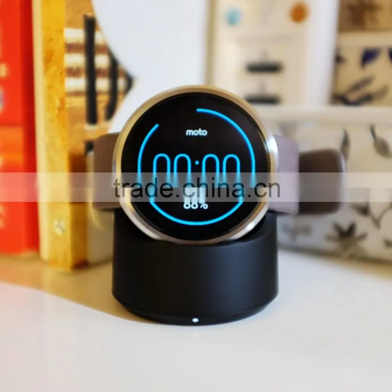 Small smart watch charger holder for Moto 360 smart watch wireless charger