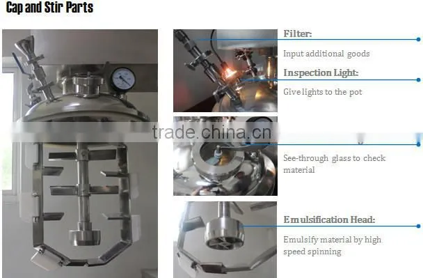 MIC- 500L cheap ice cream Vacuum mix tank/homogenizer syrup vacuum mixer with 500L oil and water tank with ce