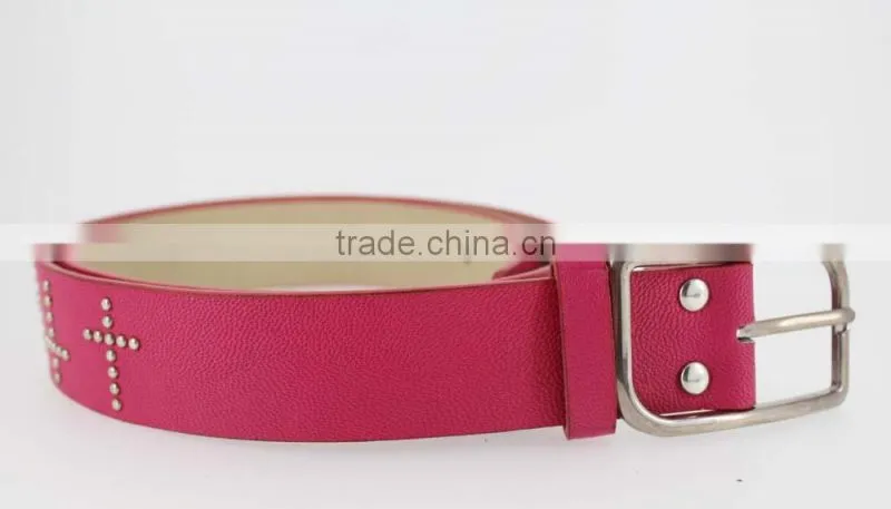 Women's Fashion studded belts for jeans with pu leather square accessories