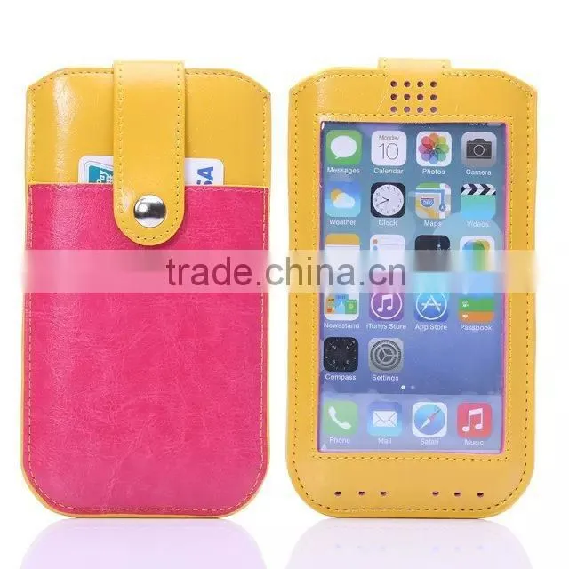 PU material plastic pouch bag, compatible brand apple i phone 6